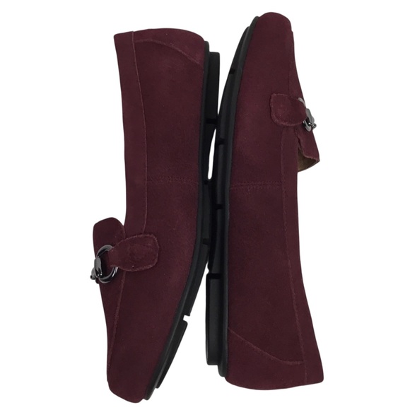 NWOT Vionic Bibiana Suede Slip On Horsebit Loafers Burgundy - Picture 4 of 13